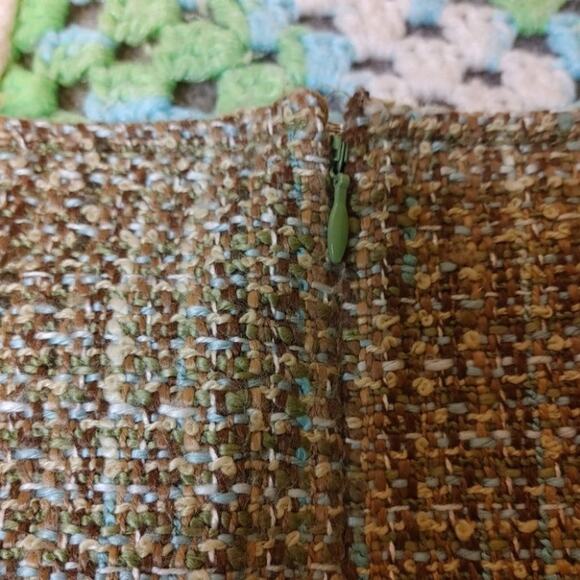 Emma James Size 16 Liz Claiborne Company Tweed Green Skirt Zipper Frill Business - Picture 2 of 9